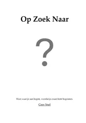 Omslag van Op Zoek Naar