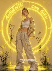 Omslag van Authentic cool girl - VRIENDENBOEK (Nederlands) - geel