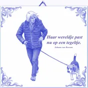 Omslag van Haar wereldje past nu op een tegeltje