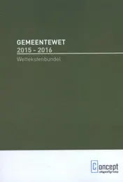 Omslag van Gemeentewet 2015-2016