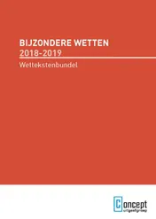 Omslag van Bijzondere wetten 2018-2019