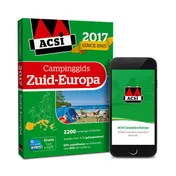 Omslag van ACSI Campinggids Zuid-Europa 2017 + app