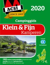 Omslag van ACSI Klein & Fijn Kamperen gids + app 2020