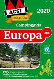 Omslag van ACSI Campinggids Europa + app 2020