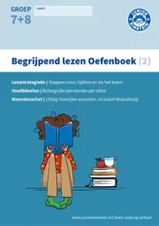 Omslag van Begrijpen lezen opgaven- en antwoordenboek, Deel 2. Verschillende type teksten en bijbehorende doelen.
