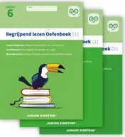 Omslag van Begrijpen lezen opgaven- en antwoordenboek,Verschillende type teksten en bijbehorende doelen.