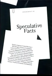 Omslag van Speculative Facts