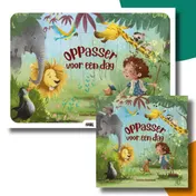 Omslag van Oppasser voor een dag kamishibai vertelplaten + boek
