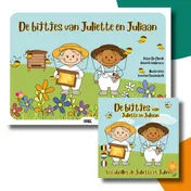 Omslag van De bijtjes van Juliette en Juliaan kamishibai vertelplaten + boek