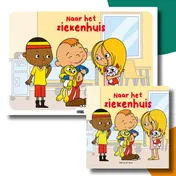Omslag van Naar het ziekenhuis kamishibai vertelplaten + boek