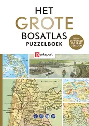 Omslag van Denksport - Het Grote Bosatlas Puzzelboek - 100 jaar geleden
