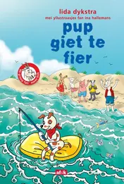Omslag van pup giet te fier