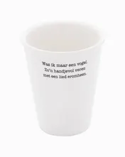 Omslag van Porseleinen beker 'Was ik maar een vogel' (set van 2)