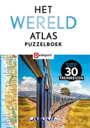 Omslag van Het Wereld Atlas Puzzelboek- Treinreizen (BE)