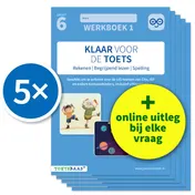 Omslag van Klaar voor de toets - Werkboek 1 | Groep 6 + Online video-uitleg