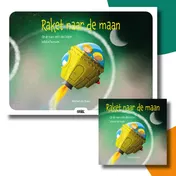 Omslag van Raket naar de maan kamishibai vertelplaten + boek