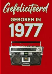 Omslag van Gefeliciteerd geboren in 1977 set van 4