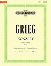 Omslag van Konzert a-Moll op. 16 -für Klavier und Orchester Ausgabe für 2 Klaviere