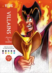 Omslag van Disney Mystery Coloring: Disney Villains A Color by Number Book