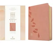 Omslag van NLT Every Woman's Bible, Filament Enabled (LeatherLike, Pink Petals, Red Letter)