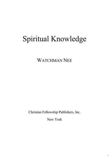 Omslag van Spiritual Knowledge