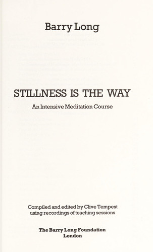 Omslag van Stillness is the Way An Intensive Meditation Course