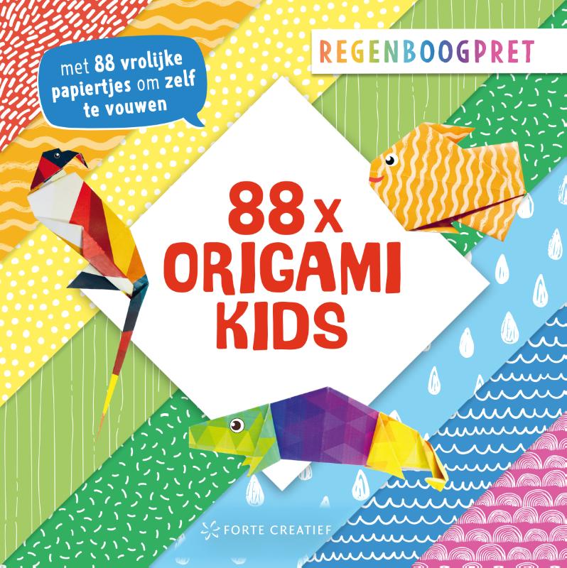 Omslag van 88x origami kids - Regenboogpret