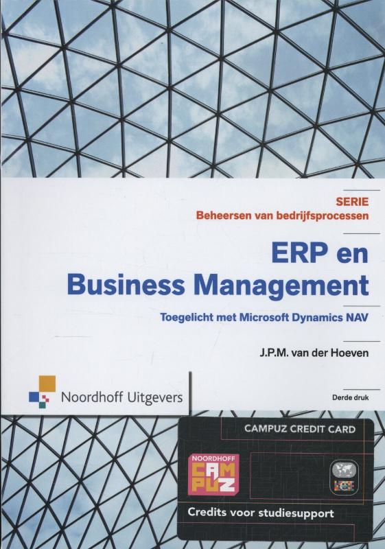 Omslag van ERP en business management