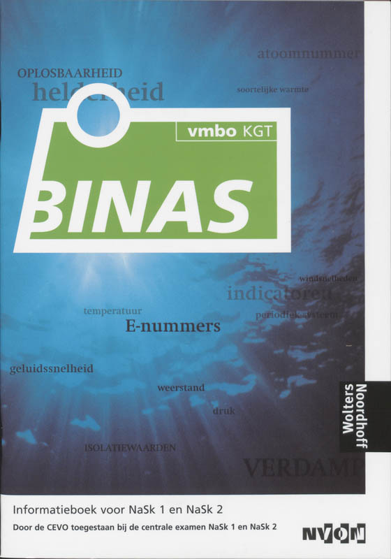 Omslag van Binas vmbo kgt NaSk 1 en NaSk 2