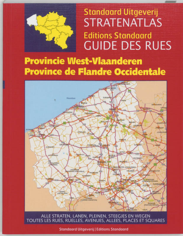 Omslag van Stratenatlas privincie West-Vlaanderen = Guide des rues province de Flandre Occidentale