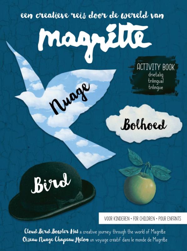 Omslag van Magritte activity book voor kinderen - nuage, bolhoed, bird