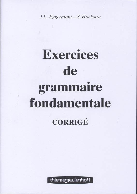 Omslag van Exercices de grammaire fondamentale