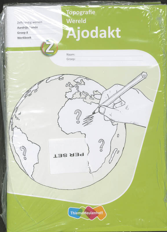 Omslag van Ajodakt, Aardrijkskunde Topografie Wereld, werkboek groep 8 (set 5 ex)