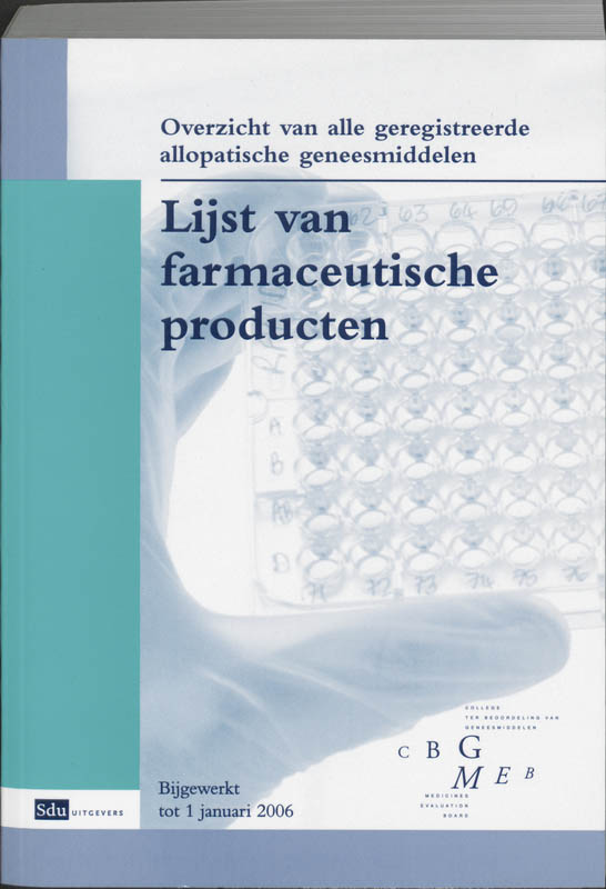 Omslag van Lijst farmaceutische producten bijgewerkt tot 1 januari 2006