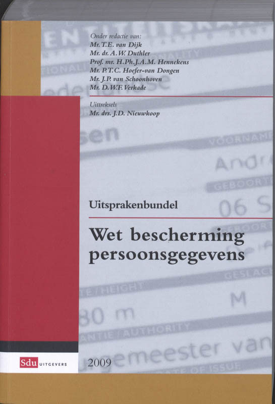 Omslag van Uitsprakenbundel Wet bescherming persoonsgegevens