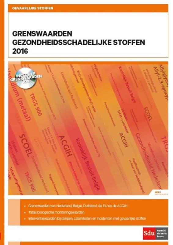 Omslag van Grenswaarden gezondheidsschadelijke stoffen 2016