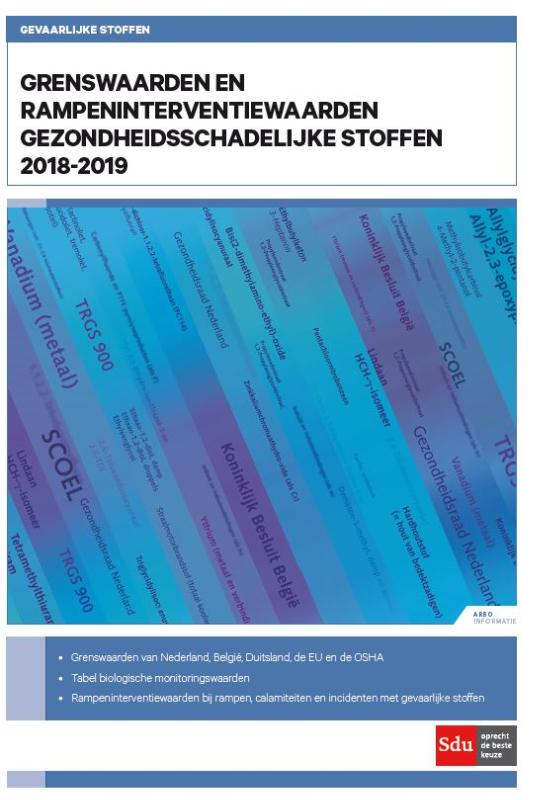 Omslag van Grenswaarden en Rampeninterventiewaarden Gezondheidsschadelijke stoffen 2018-2019