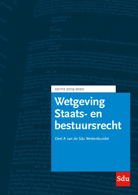 Omslag van Sdu Wettenbundel Staats- en Bestuursrecht. Editie 2019-2020