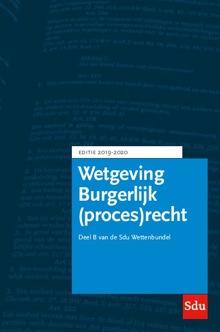 Omslag van Sdu Wettenbundel Burgerlijk (proces)recht. Editie 2019-2020