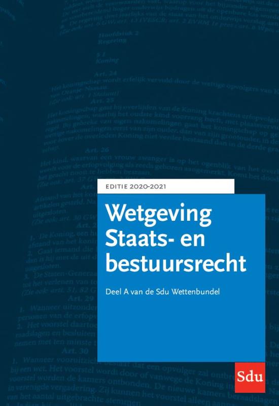 Omslag van Sdu Wettenbundel Staats- en Bestuursrecht. Editie 2020-2021