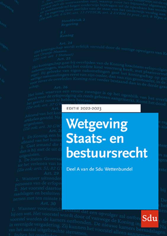 Omslag van Sdu Wettenbundel Staats- en Bestuursrecht 2022-2023