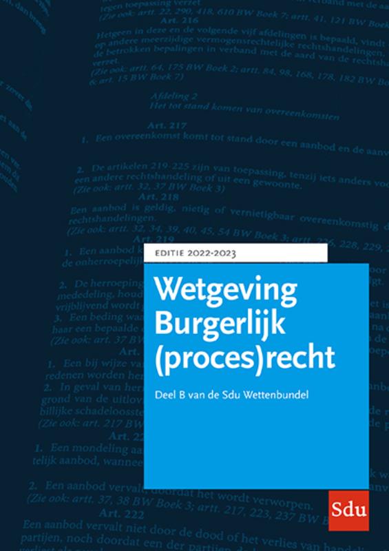 Omslag van Sdu Wettenbundel Burgerlijk (proces)recht 2022-2023