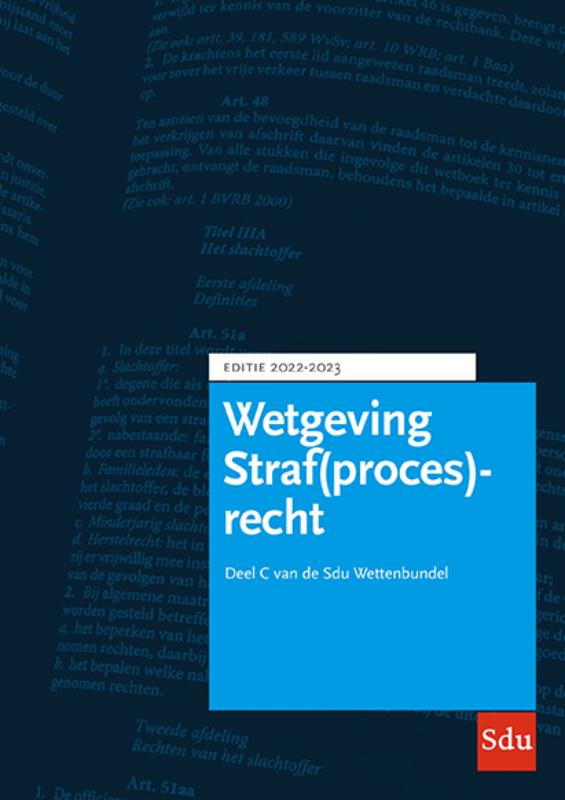 Omslag van Sdu Wettenbundel Straf(proces)recht 2022-2023