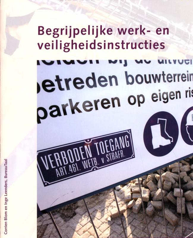 Omslag van Begrijpelijke werk en- veiligheidsinstructies