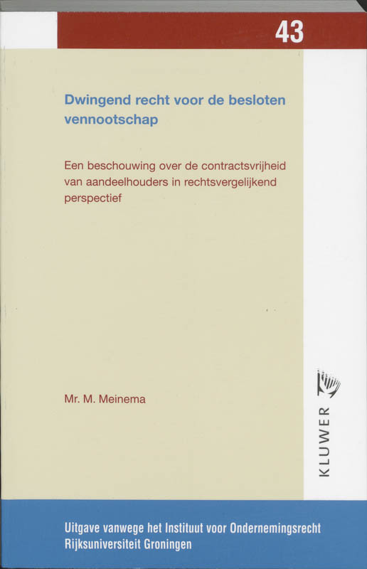 Omslag van Dwingend recht voor de besloten vennootschap