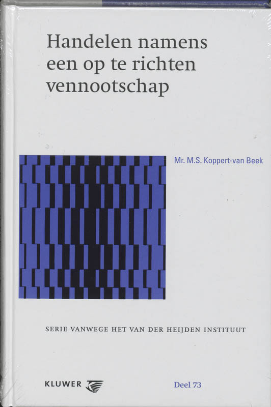 Omslag van Handelen namens een op te richten vennootschap