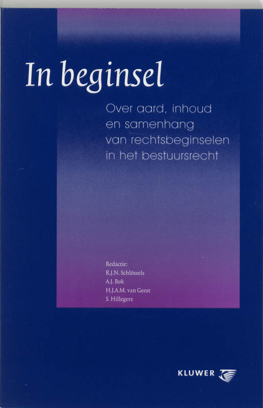 Omslag van In beginsel