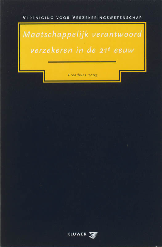 Omslag van Maatschappelijk verantwoord verzekeren in de 21ste eeuw