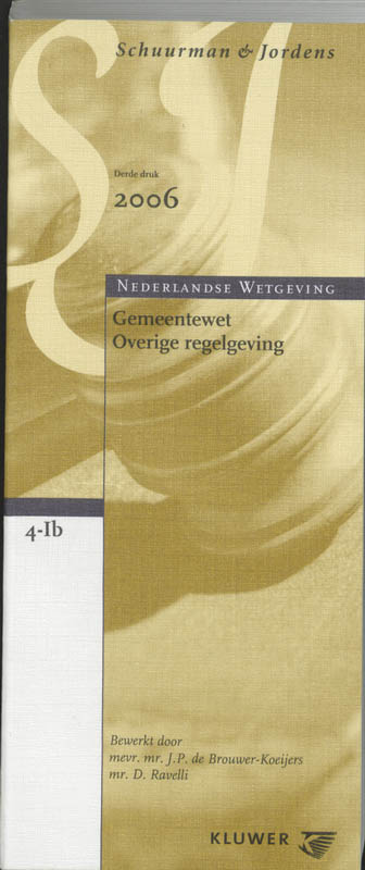 Omslag van Gemeentewet. Overige Regelgeving