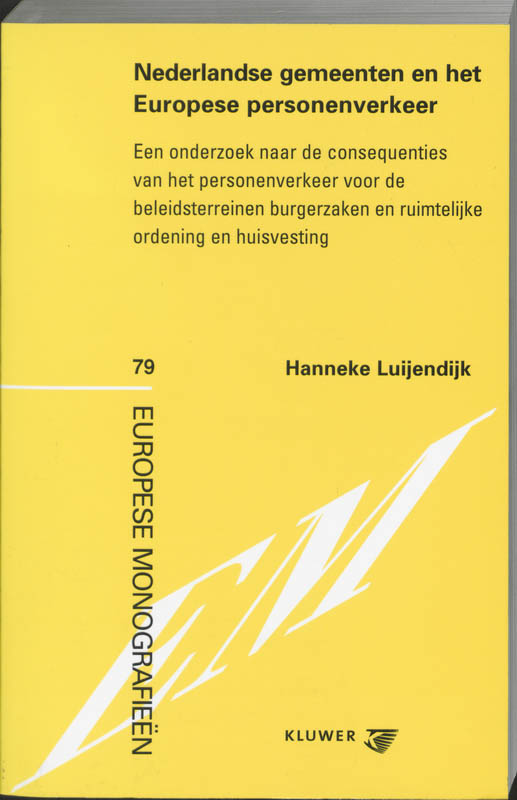 Omslag van Nederlandse gemeenten en het Europese personenverkeer